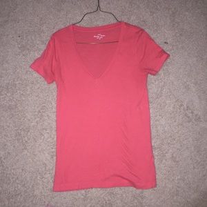 Coral v-neck, vintage cotton